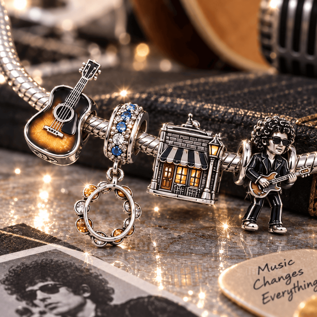 BDL Silver Charm Bracelet Set VTH