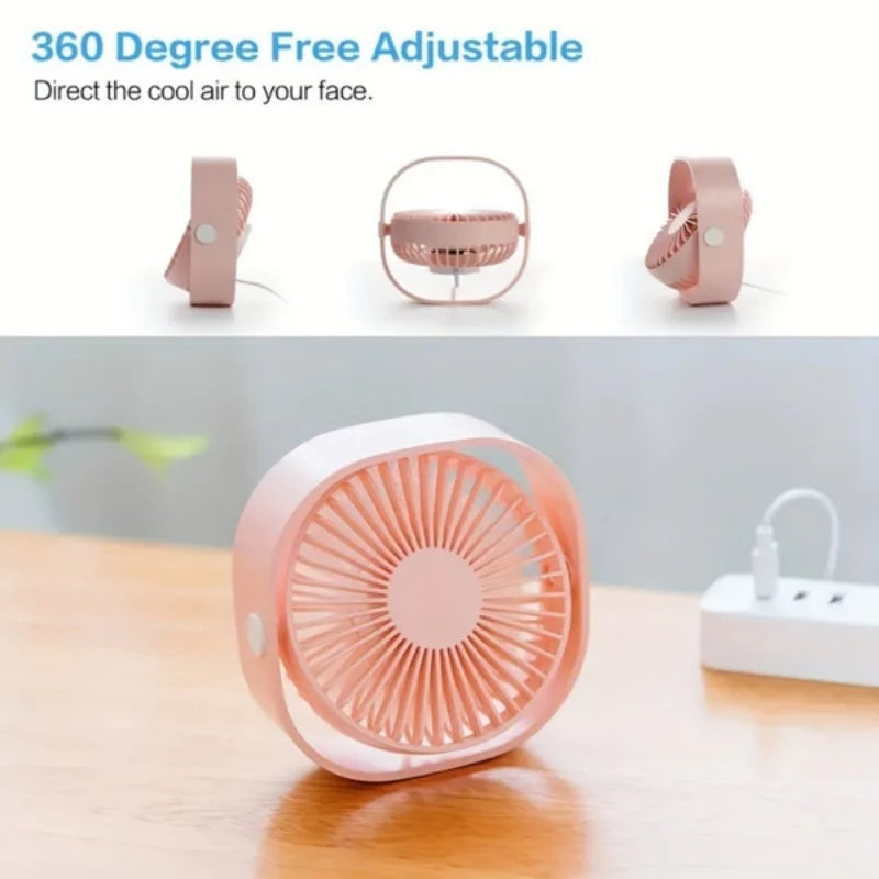 Mini Desk Fan with Lamp Rechargeable USB Portable Fan Cool Camping Gear Wall Mounted Small Electric Fans